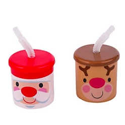 Cheery Plastic BPA-Free Cups w/Lids/Straws - 12 Pk